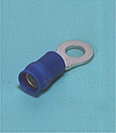 Close up image of Ring tongue terminal (R-type, Vinyl-insulated with copper sleeve) (flared)