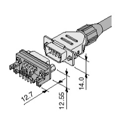 Schematic photo of Dsub Connector J series