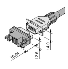 Schematic photo of Dsub Connector JK series