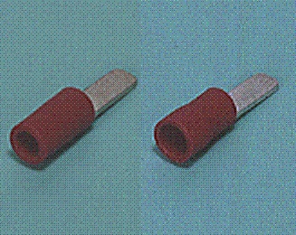 Close up image of Blade terminal (AF-type Vinyl-insulated with copper sleeve (straight, flared))