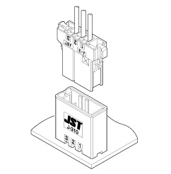 Schematic photo of JFA Connector J300 series (W to B 3.81mm pitch)