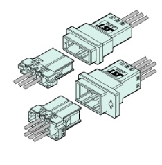 Schematic photo of JFA connector J300 series (W to W 3.81mm pitch)