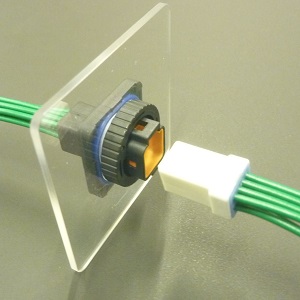 Close up image of JWPF Connector (Wire-to-Wire, Panel lock type)