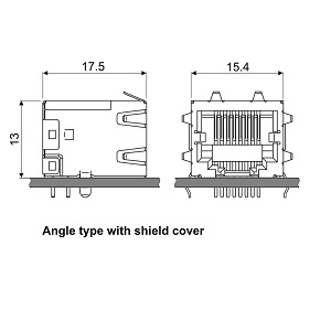 Schematic photo of MJ connector 8-circuits type