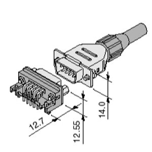 Schematic photo of Dsub connector J series